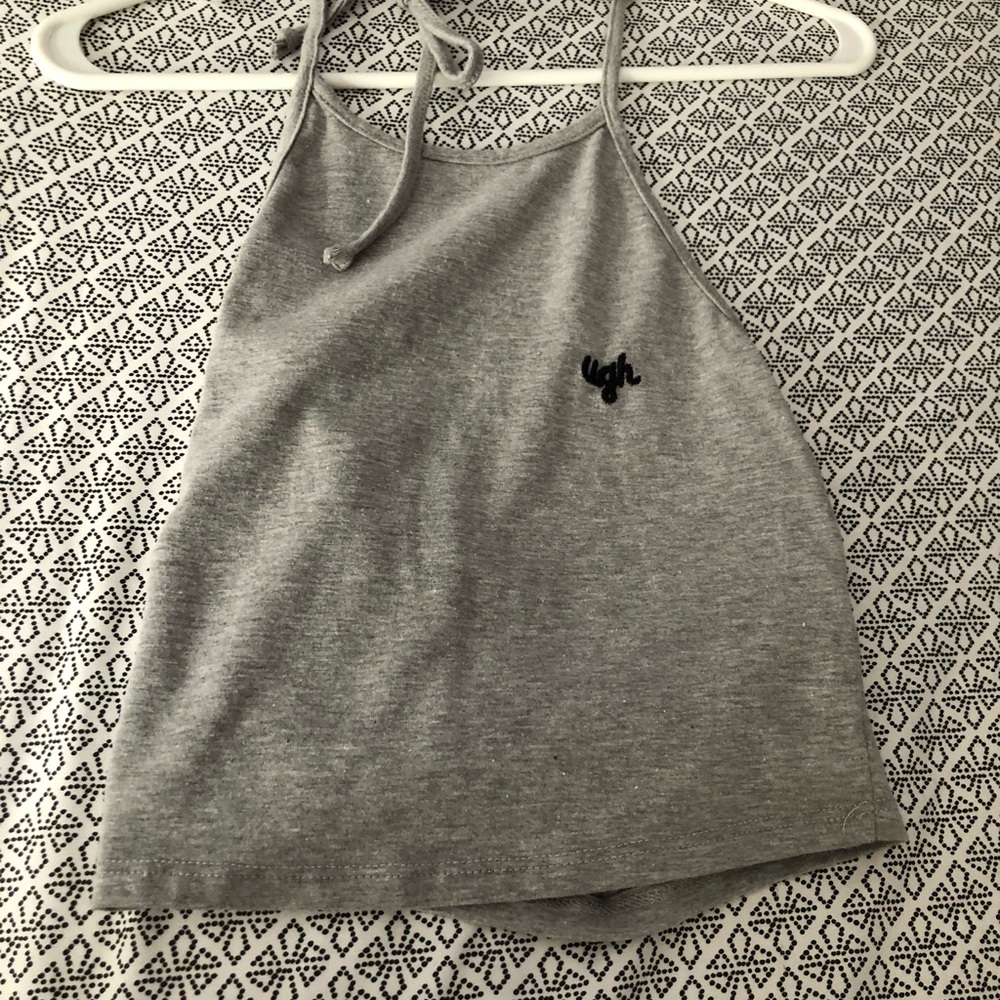 Gray cropped halter top